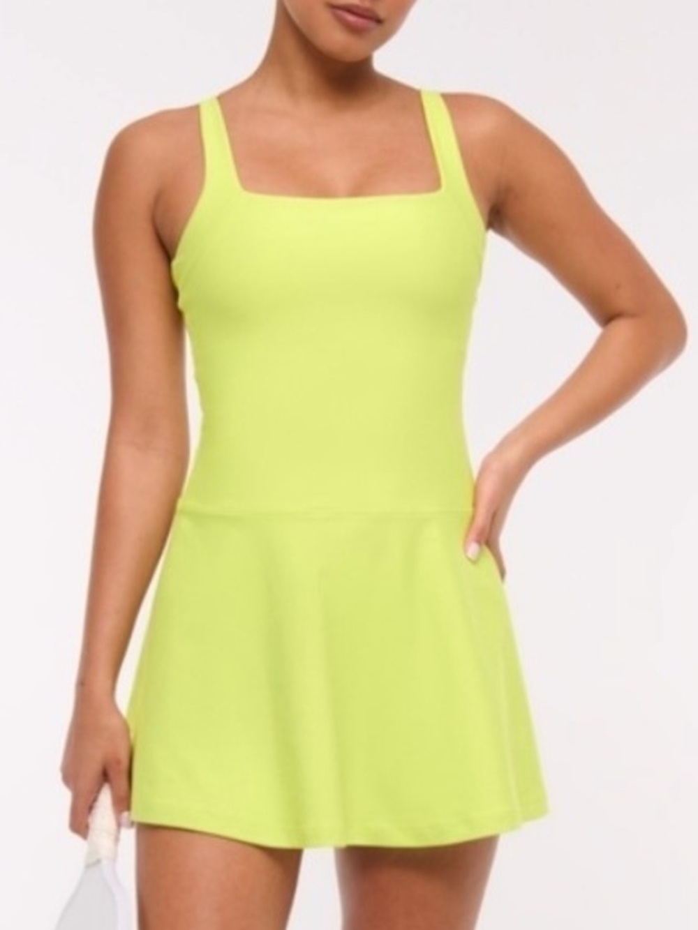 Abercrombie & Fitch YPB SculptLUX Drop Waist Wild Lime Mini Dress. Size XL. NWT.
